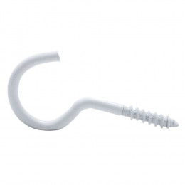 Crochet À Visser Plastifié Blanc Filet Bois Vissal 5x40mm  Lot De 4 Crochets