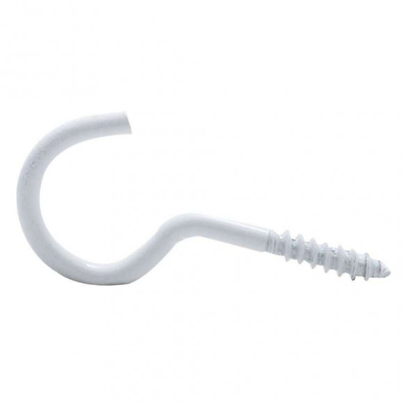 Crochet À Visser Plastifié Blanc Filet Bois Vissal 5x40mm  Lot De 4 Crochets