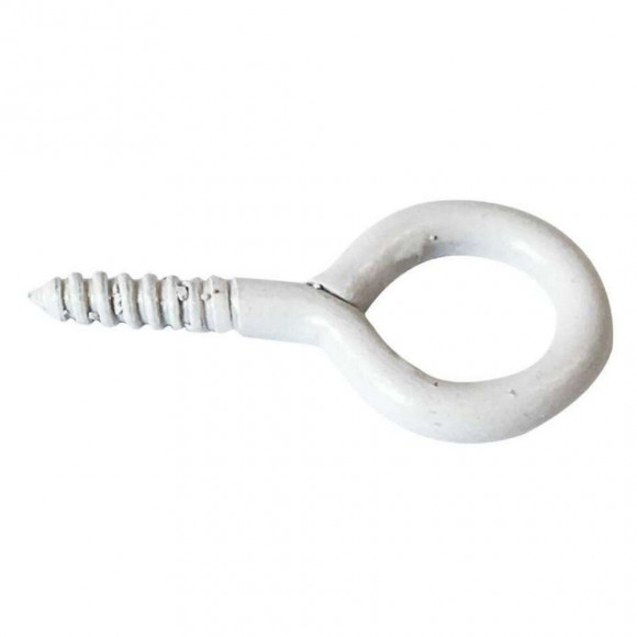 Piton À Visser Plastifié Blanc Filet Bois Vissal 4x30mm  Lot De 6 Pitons