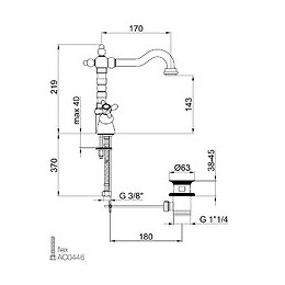 Ottocento Mélangeur Lavabo Chrome Webert