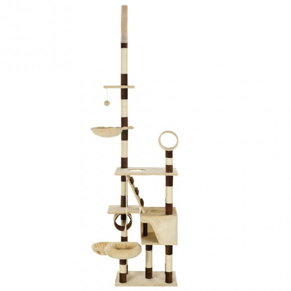 Arbre À Chat Avec Griffoirs En Sisal 246-280 Cm Beige Et Marron - Accessoires Pour Chats - Meubles Pour Chats - Beige - Beige