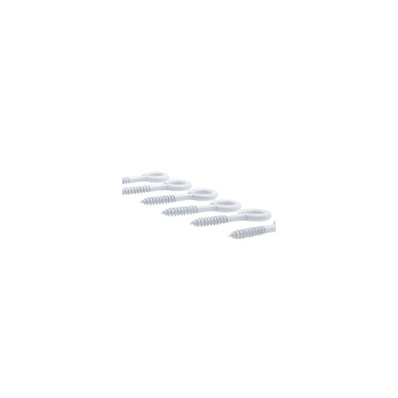 Piton À Visser Plastifié Blanc Filet Bois Vissal 2,5x10mm  Lot De 18 Pitons