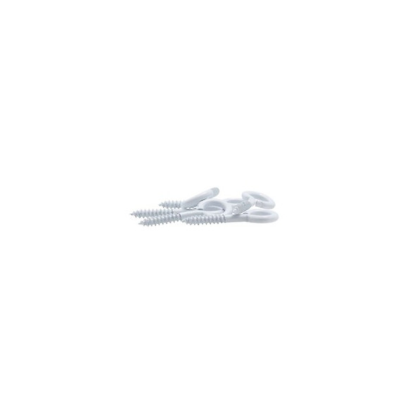 Piton À Visser Plastifié Blanc Filet Bois Vissal 2,5x10mm  Lot De 18 Pitons