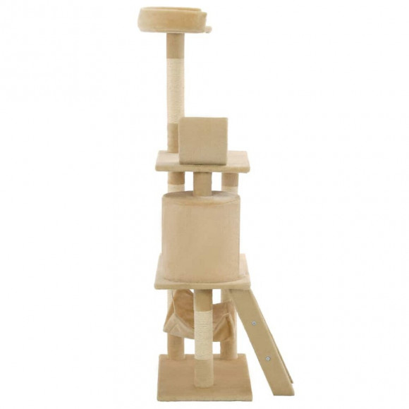 Arbre À Chat Avec Griffoirs En Sisal 140 Cm Beige - Accessoires Pour Chats - Meubles Pour Chats - Beige - Beige