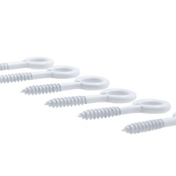 Piton À Visser Plastifié Blanc Filet Bois Vissal 2,5x10mm  Lot De 18 Pitons