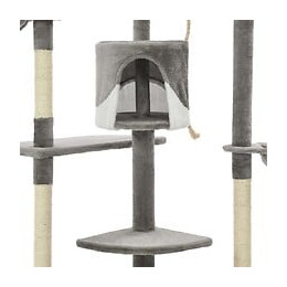 Arbre À Chat Avec Griffoirs En Sisal 203 Cm Gris Et Blanc - Accessoires Pour Chats - Meubles Pour Chats - Multicolore - Multic