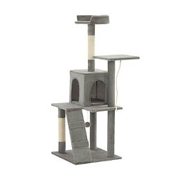 Arbre À Chat Avec Griffoirs En Sisal 120 Cm Gris - Accessoires Pour Chats - Meubles Pour Chats - Gris - Gris