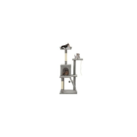 Arbre À Chat Avec Griffoirs En Sisal 120 Cm Gris - Accessoires Pour Chats - Meubles Pour Chats - Gris - Gris
