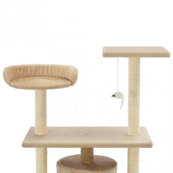 Arbre À Chat Avec Griffoir En Sisal 95 Cm Beige - Accessoires Pour Chats - Meubles Pour Chats - Beige - Beige