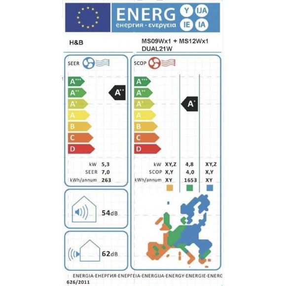 Climatiseur Bi-split Réversible Froid/chaud - 2550w + 3550w - 18000 Btu