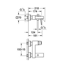 Mitigeur Bain Douche Eurocube
