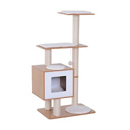 Arbre À Chats Design Contemporain Griffoirs Grattoirs Sisal Naturel Centre D'activités Niche Plate-formes Jeu Boules Suspendu