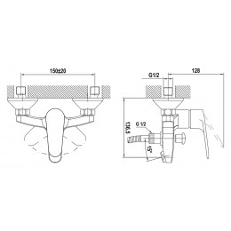 Pole Pro Mitigeur Baindouche Chrome Nf