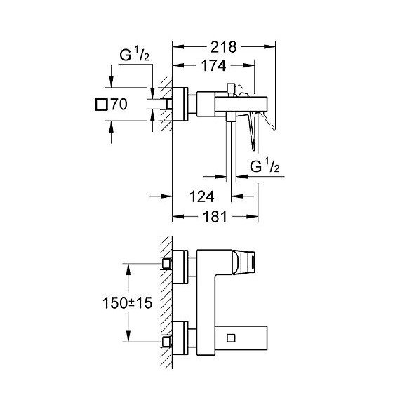 Mitigeur Bain Douche Eurocube