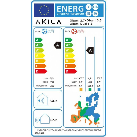 Climatiseur Réversible Obami - Bi-split - 40m² + 30m²  - 6200w - Garantie 5 Ans
