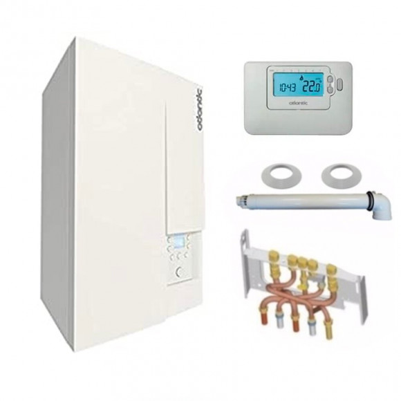 Chaudière Gaz Condensation Naema Naia 2 Micro 25 Kw Complète Gaz Naturel (avec Ventouse + Douilles + Dosseret) Avec Thermosta