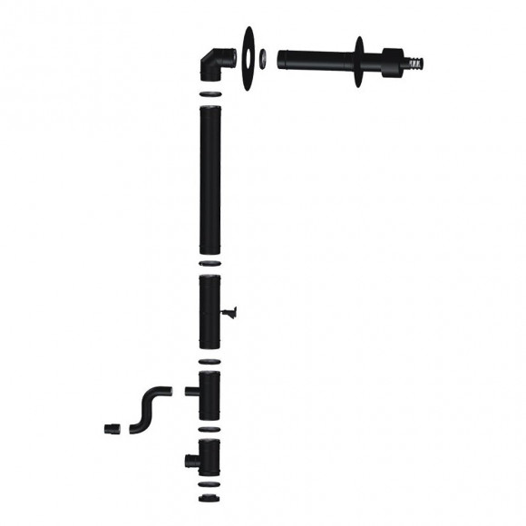 Kit Ventouse Universel Complet (sortie Façade) Poêle À Granulés Raccordement Derrière