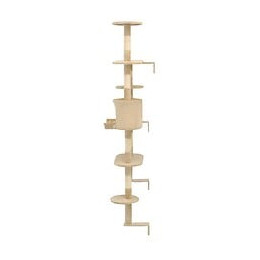 Arbre À Chat Avec Griffoirs En Sisal Montage Mural 194 Cm Beige - Accessoires Pour Chats - Meubles Pour Chats - Beige - Beige