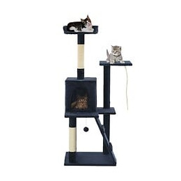 Arbre À Chat Avec Griffoirs En Sisal 120 Cm Bleu Foncé - Accessoires Pour Chats - Meubles Pour Chats - Bleu - Bleu