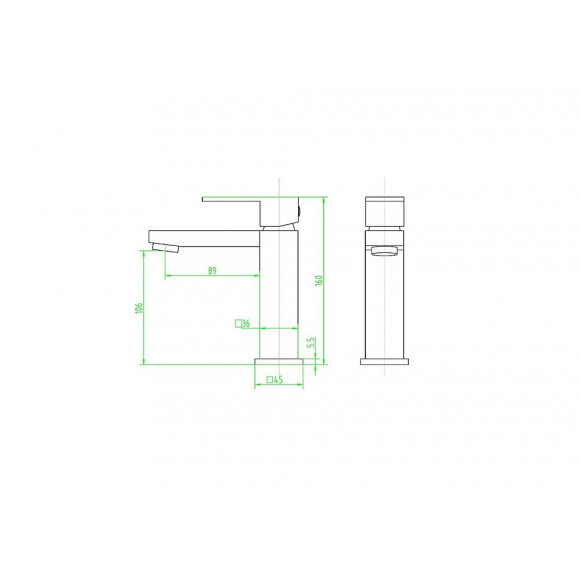 Square Ii Mitigeur Lavabo Bas Facon Inox