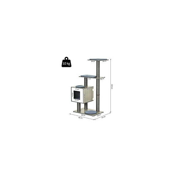 Arbre À Chats Design Contemporain Griffoirs Grattoirs Sisal Naturel Centre D'activités Niche Plate-formes Jeu Boules Suspendu