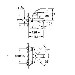 Mitigeur Murale Baignoire Eurosmart