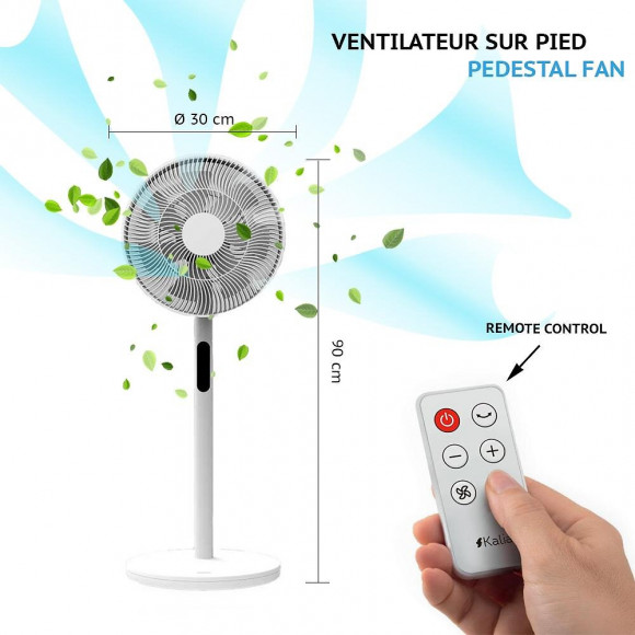 Ventilateur Sur Pied Welly Blanc  H90cm