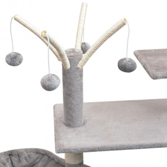 Arbre À Chat Avec Griffoirs En Sisal 125 Cm Gris - 170480 - Gris