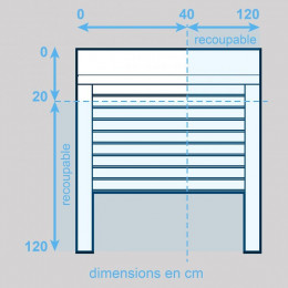 Volet Roulant Pvc Blanc H 120 Cm X L120 Cm À Sangle