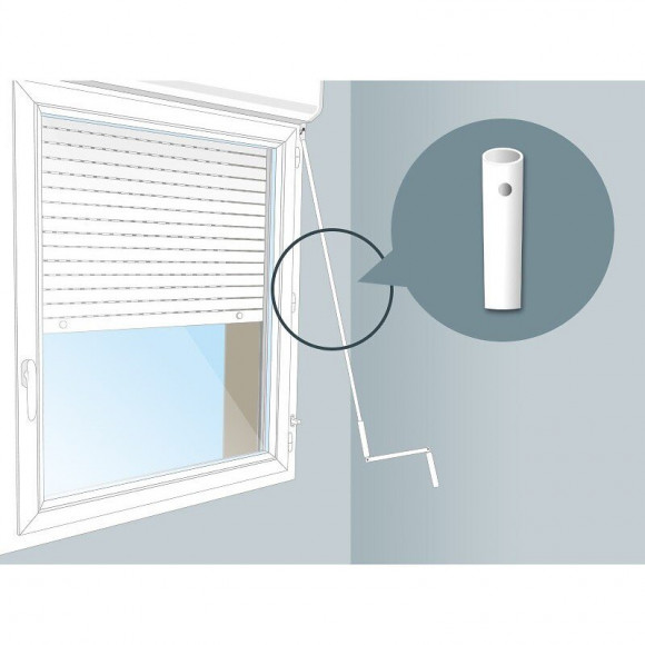 Tige Seule Rond De 12 Mm, Acier Laqué Blanc Pour Volet Roulant Manoeuvre Treuil