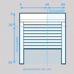 Volet Roulant Pvc Blanc H 85 Cm X L 85 Cm À Sangle