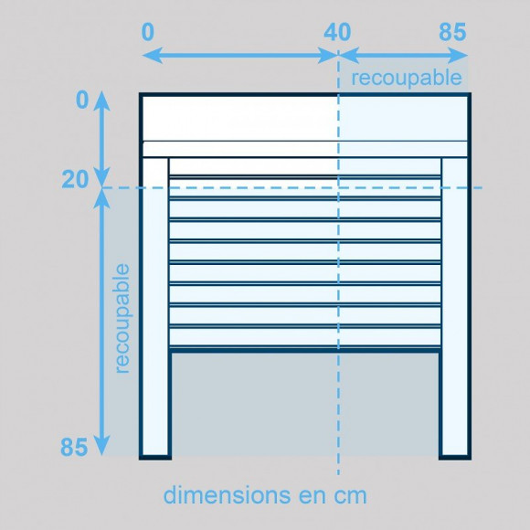 Volet Roulant Pvc Blanc H 85 Cm X L 85 Cm À Sangle