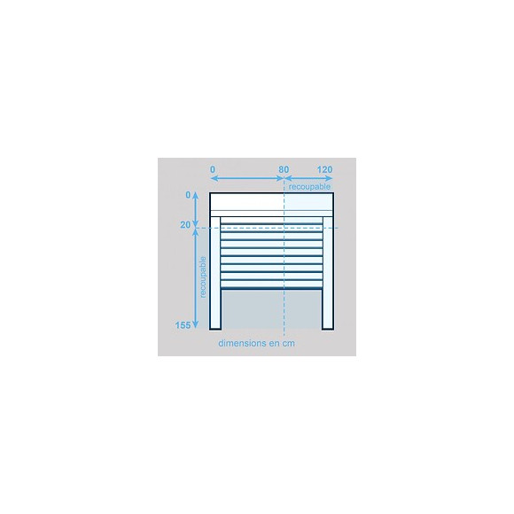 Volet Roulant Pvc H155 Cm X L120 Cm Radio Sans Fil Blanc