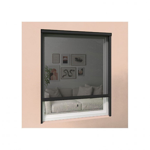 Moustiquaire Enroulable Verticale Grise H145 Cm X L130 Cm