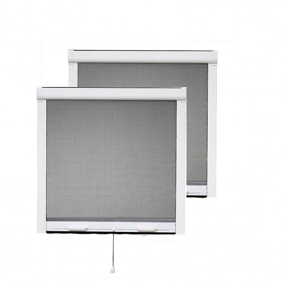 Pack Eco De 2 Moustiquaires Enroulables Pvc H145 Cm X L100 Cm Blanc
