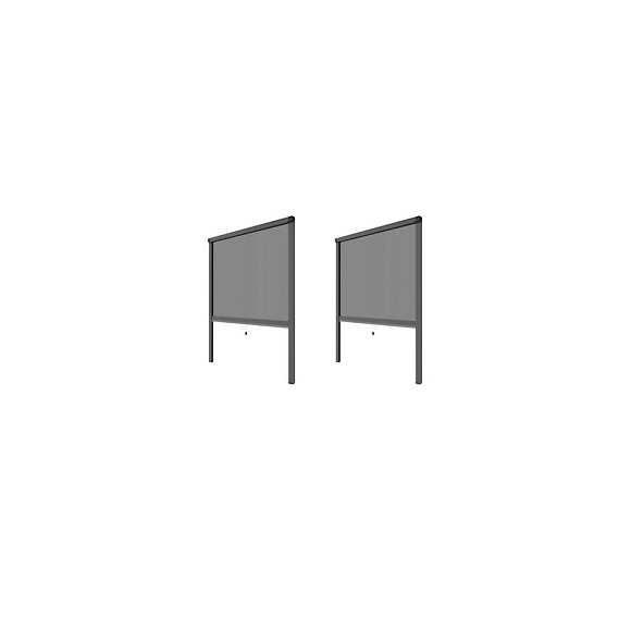 Pack Eco De 2 Moustiquaires Alu H145 Cm X L130 Cm Gris