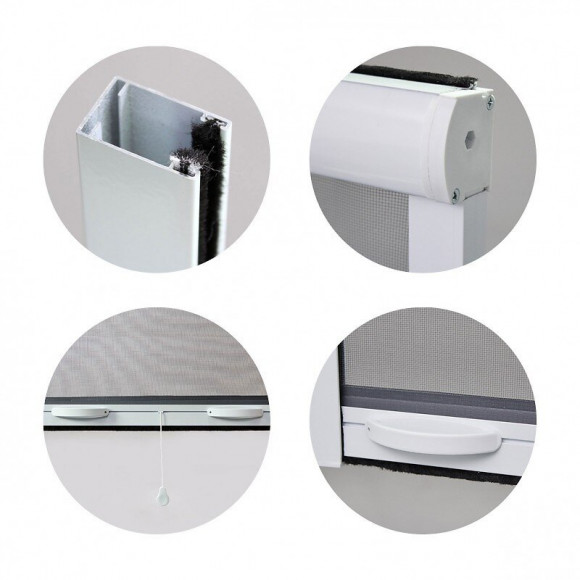 Pack Eco De 2 Moustiquaires Enroulables Alu H145 Cm X L130 Cm Blanc