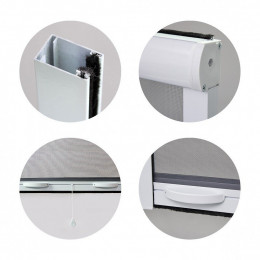 Moustiquaire En Alu Enroulable H.145 X L.130 Cm Pour Fenetre, Coloris Blanc