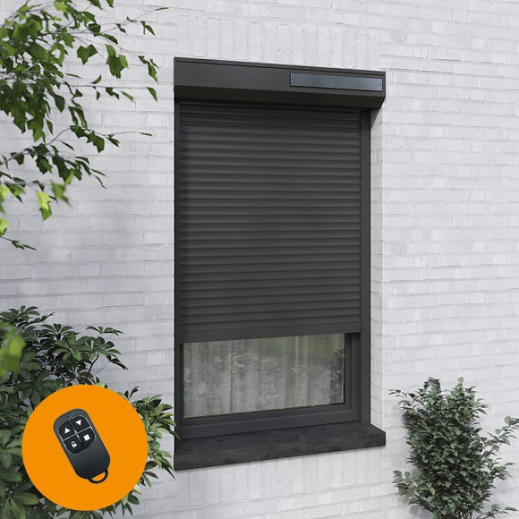 Volet Roulant Solaire Alu Gris H170 Cm X L150 Cm