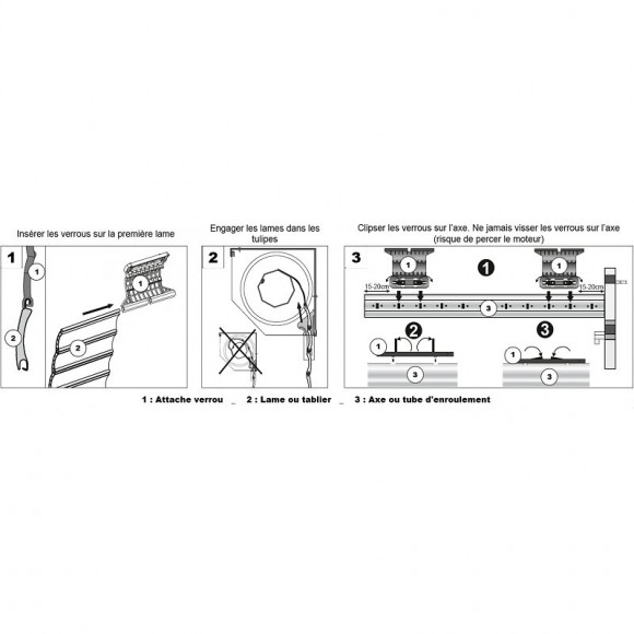 Verrou 1 Maillon Volet Roulant À Clipser