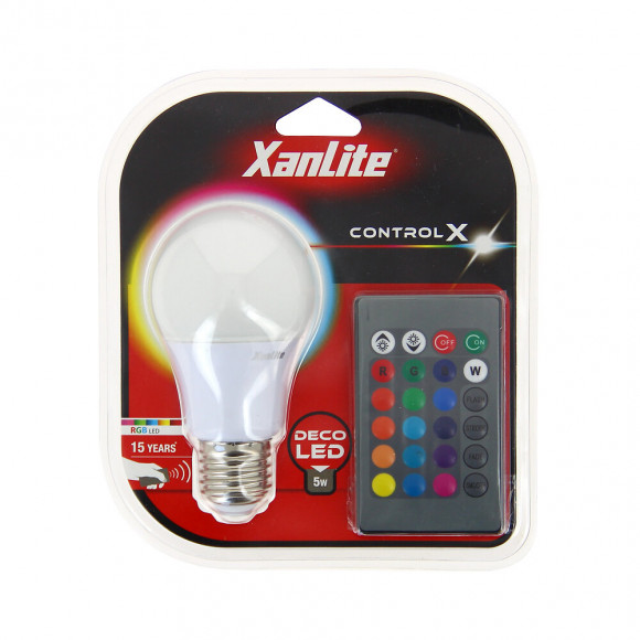 Ampoule led standard A60 RVB+télécommande culot E27 5W