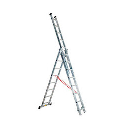 Echelle transformable semi-pro 3 plansx8échelons Hauteur travail 4,54m