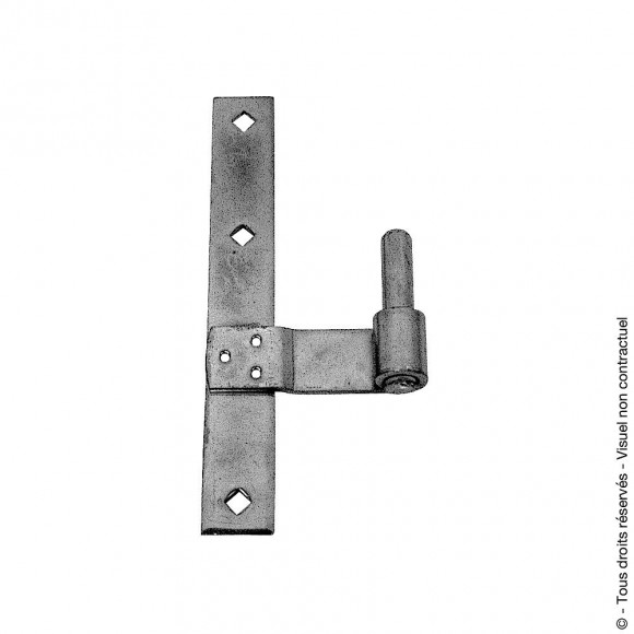 Gond platine bout carré déport Hauteur 220 gauche zingué