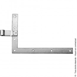 Penture équerre bout carré Hauteur 220xLongueur 330 gauche zingué