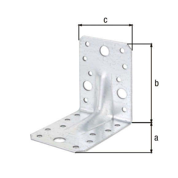 Équerre Renforcée Nervurée Galva Zinguée Sendzimir 90x90x65