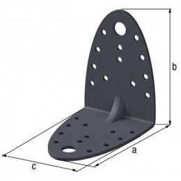 Équerre Renforcée Ovado Galva Plastifié Gris  90x90