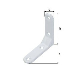 Équerre Renforcée Galva Plastifiée Blanche 75x75x20