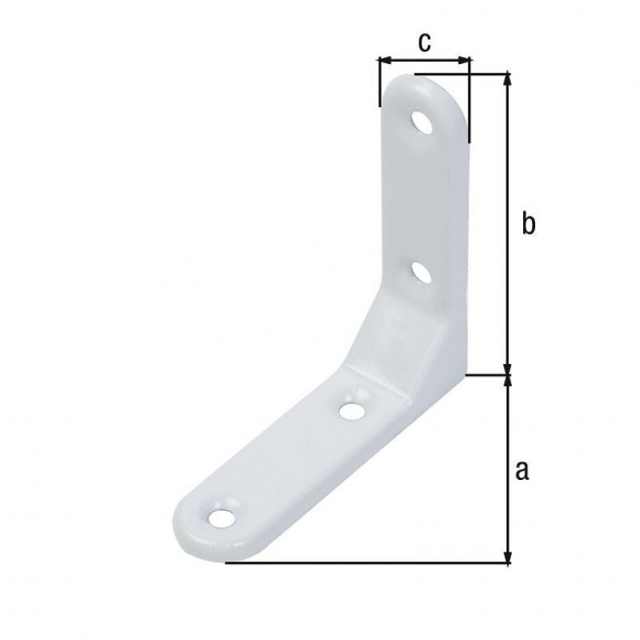 Équerre Renforcée Galva Plastifiée Blanche 75x75x20