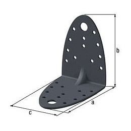 Équerre Renforcée Ovado Galva Plastifié Gris  90x90