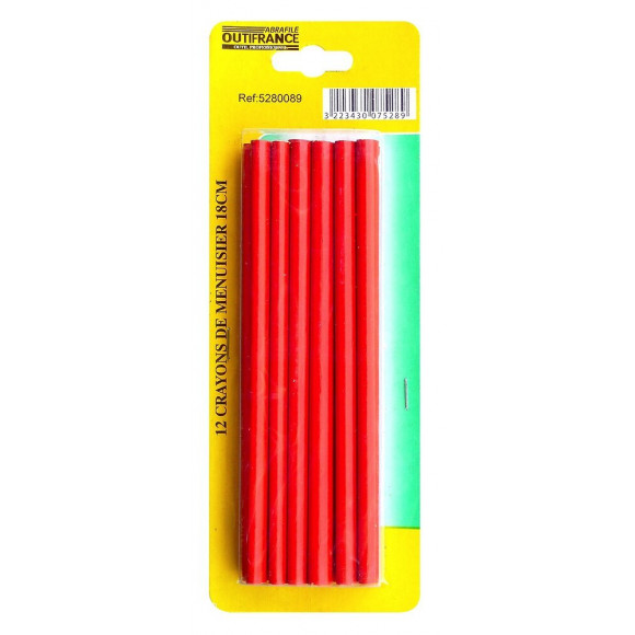 12 Crayons De Menuisier 18 Cm